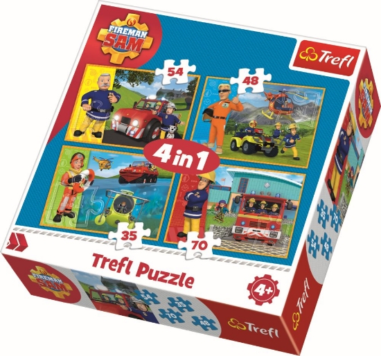 Imagine PUZZLE TREFL 4IN1 POMPIERUL SAM IN ACTIUNE