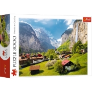 Imagine PUZZLE TREFL 3000 ORASUL LAUTERBRUNNEN ELVETIA