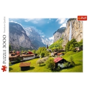 Imagine PUZZLE TREFL 3000 ORASUL LAUTERBRUNNEN ELVETIA